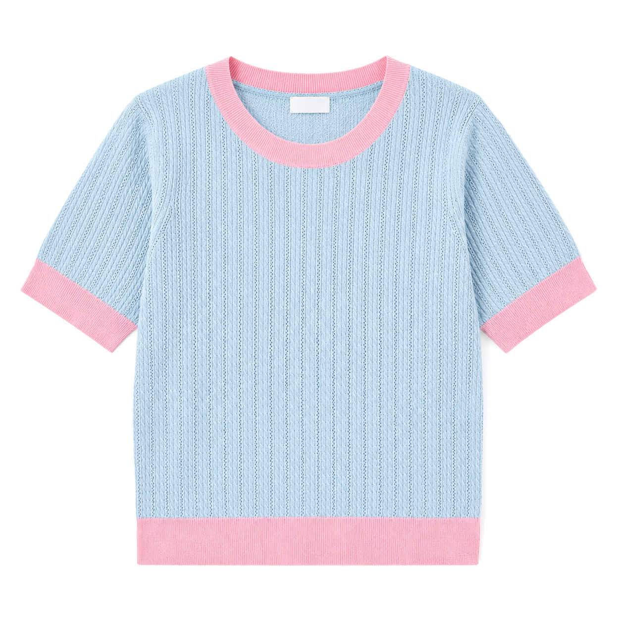 Blusa Knit Azul & Rosa | TTS FASHION