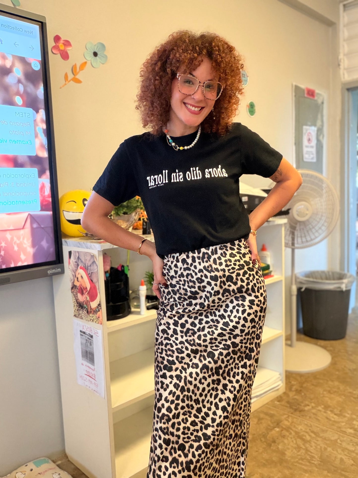 Falda satinada animal print TTS Fashion