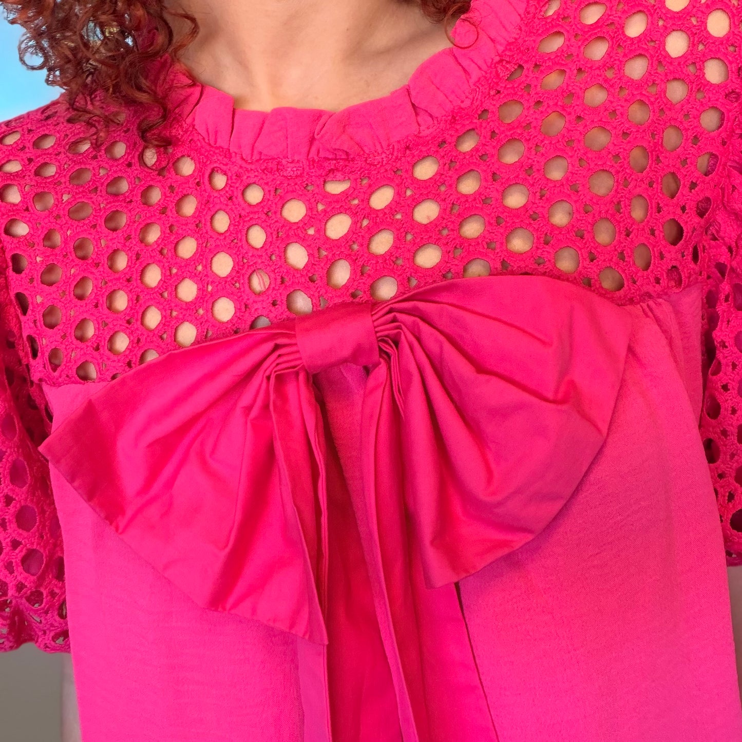 Blusa Fucsia Elegante con Lazo | TTS Fashion