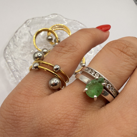 Sortija doble tono en Acero Inoxidable