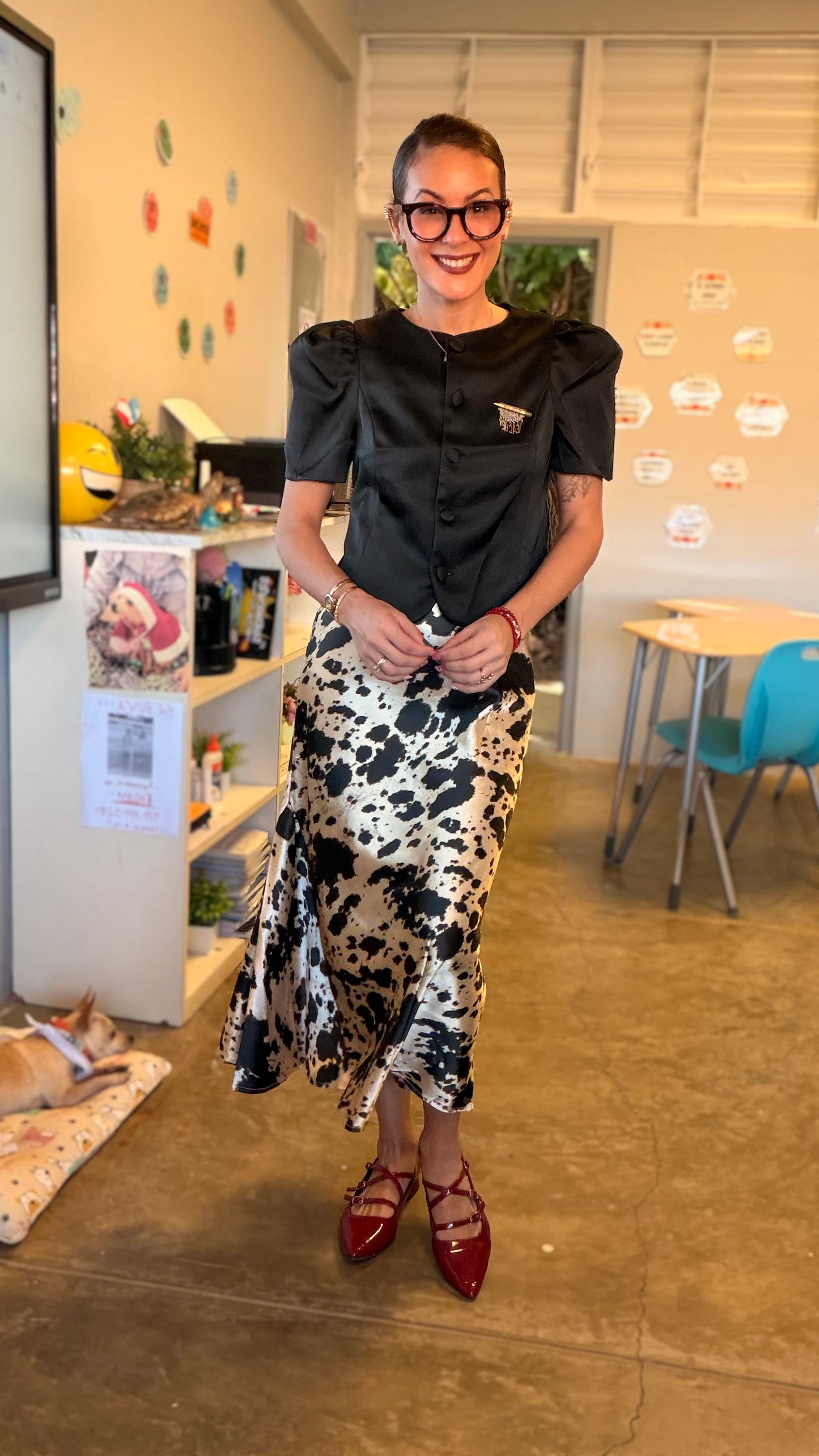 Falda satinada animal print TTS Fashion