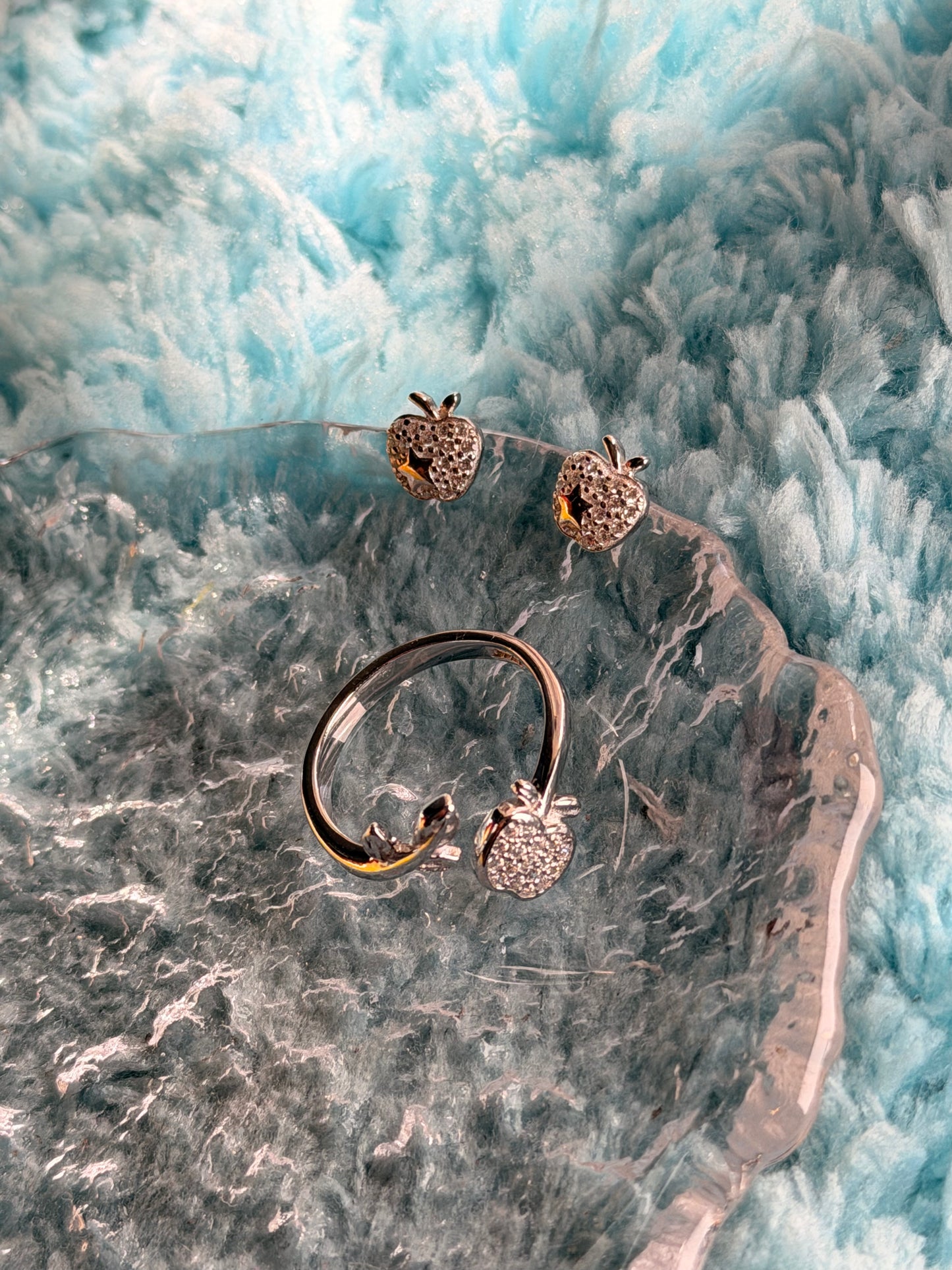 Set sortija y aretes | Shiny Apple 925 set