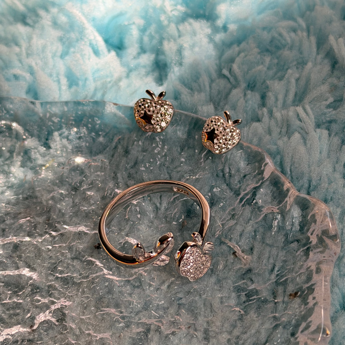 Set sortija y aretes | Shiny Apple 925 set