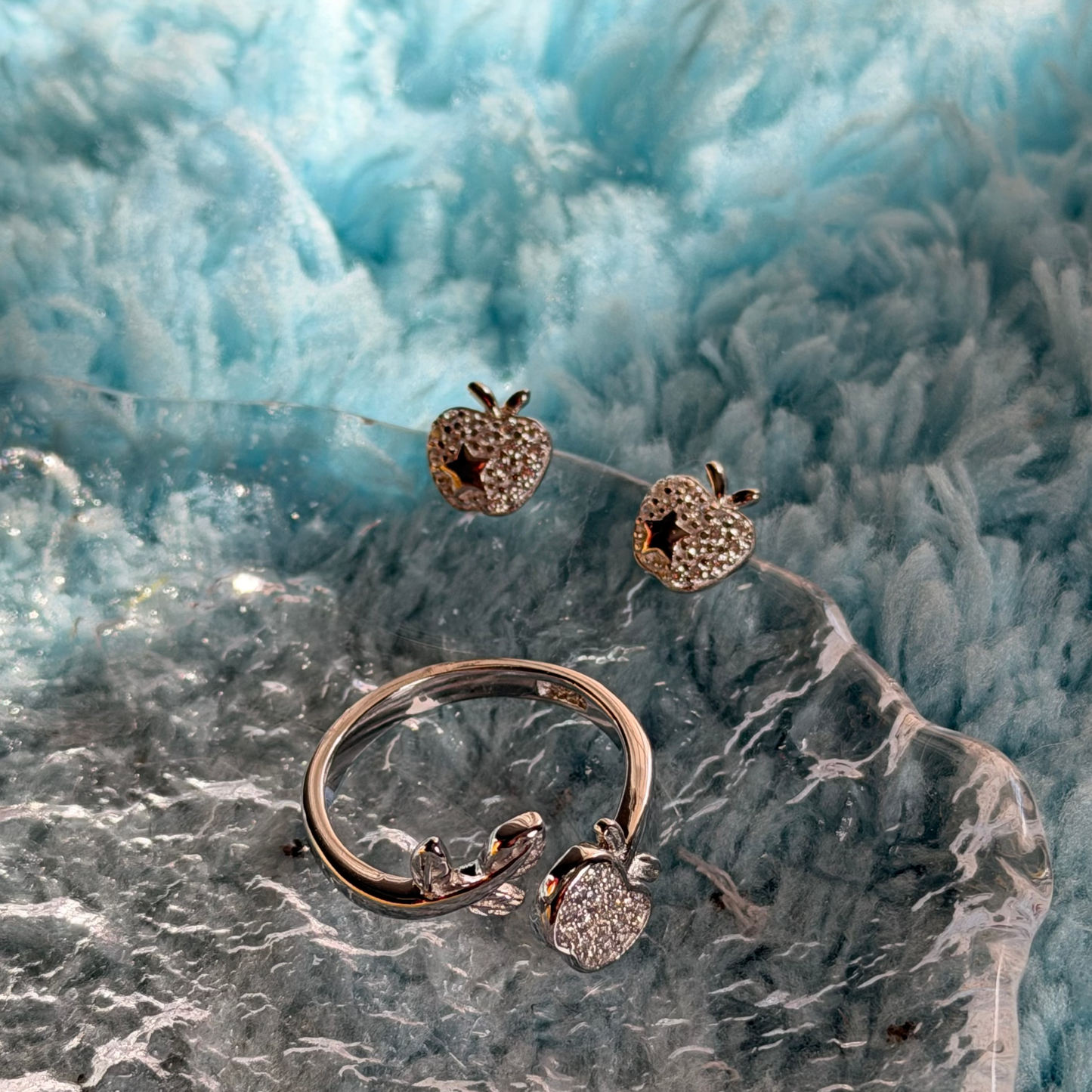 Set sortija y aretes | Shiny Apple 925 set