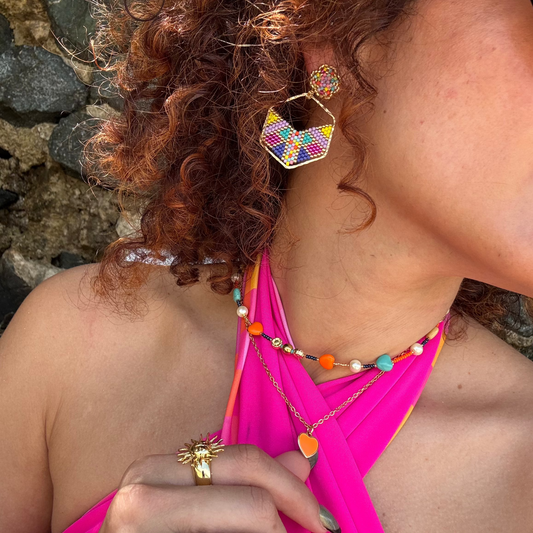 ★Summer Collection ★ Aretes tejidos multicolor | Joyería artesanal vibrante