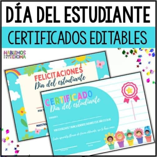 Día del estudiante | Fin de año escolar | Certificados para terapistas y maestros