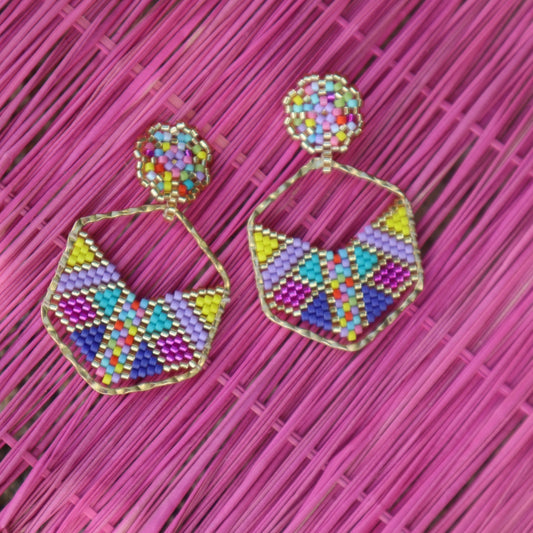 ★Summer Collection ★ Aretes tejidos multicolor | Joyería artesanal vibrante