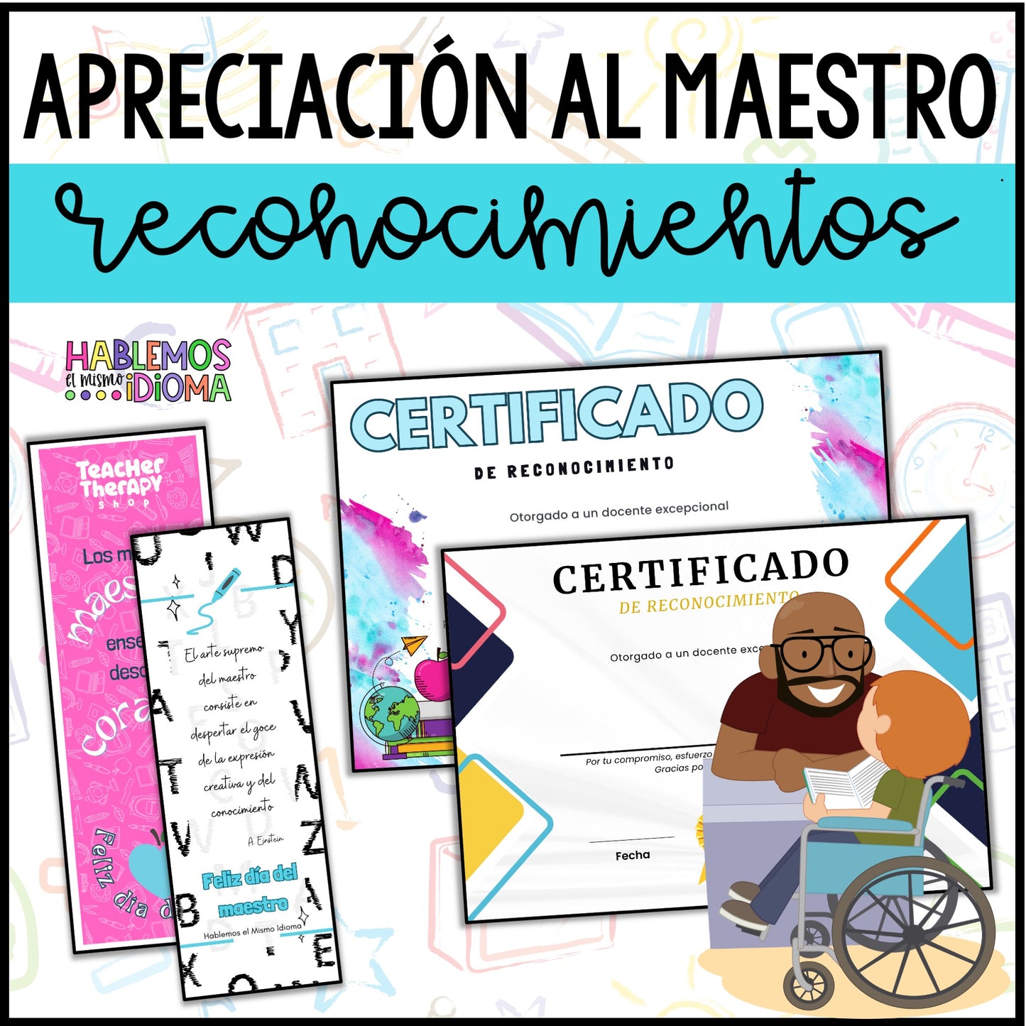 Certificates of recognition | Teacher appreciation EDITABLE award in SPANISH