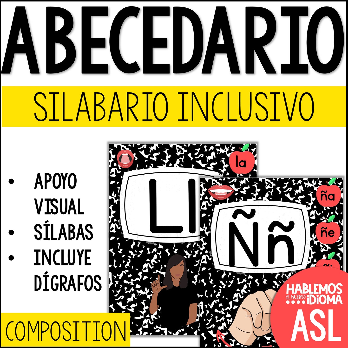 Alfabeto en español | Silabario visual | ASL SPANISH ALPHABET POSTERS