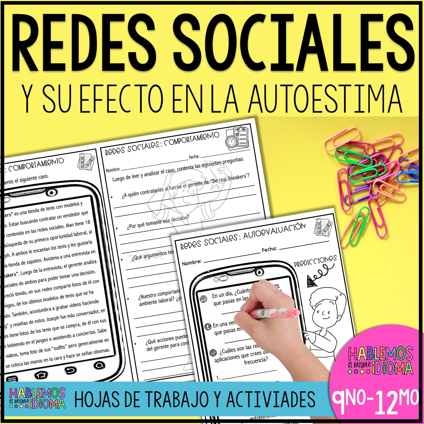 Redes sociales y su efecto en la autoestima | Paquete de actividades