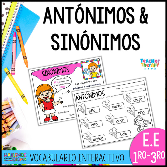 Antónimos y Sinónimos | Carteles, hojas de trabajo e interactivos