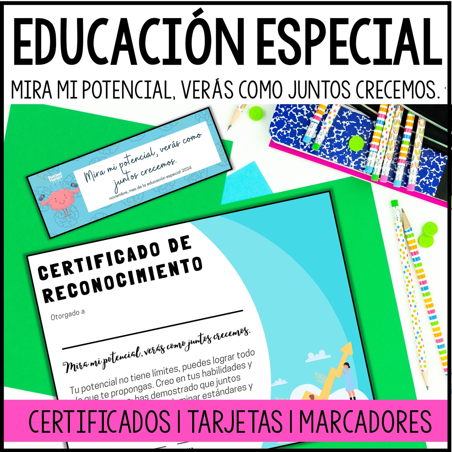 Mes de educación especial: Certificados, marcadores y tarjetas 2024