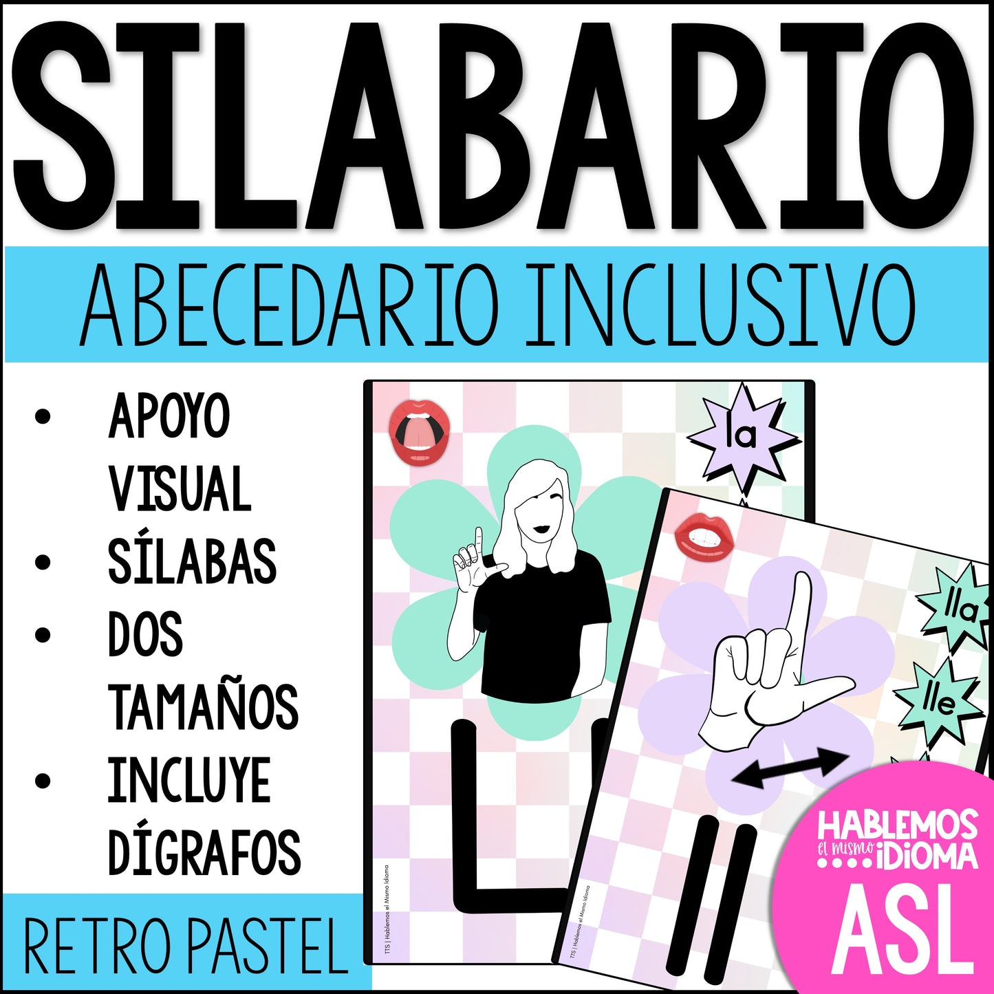 Tarjetero pictórico y silabario con apoyo visual | Abecedario inclusivo