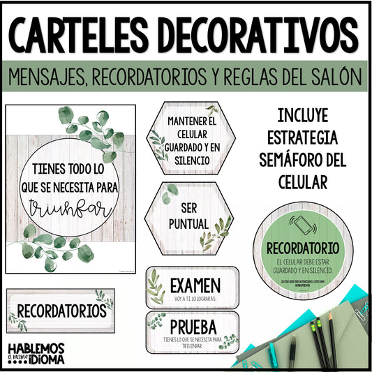 Afiches decorativos para la sala de clases | Classroom decor in Spanish