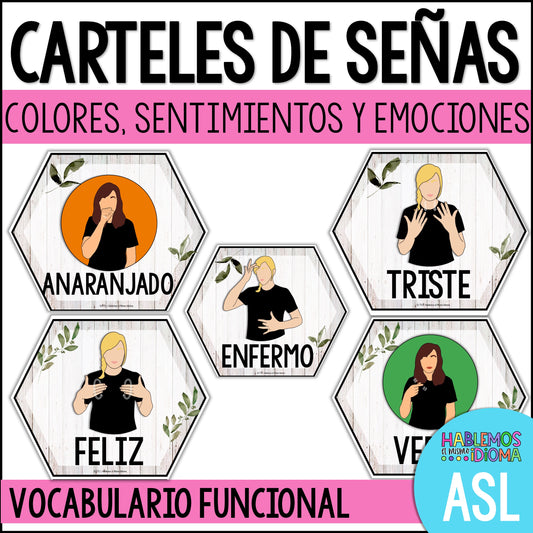 Vocabulario | Lengua de señas americanas | Colores, emociones y sentimientos