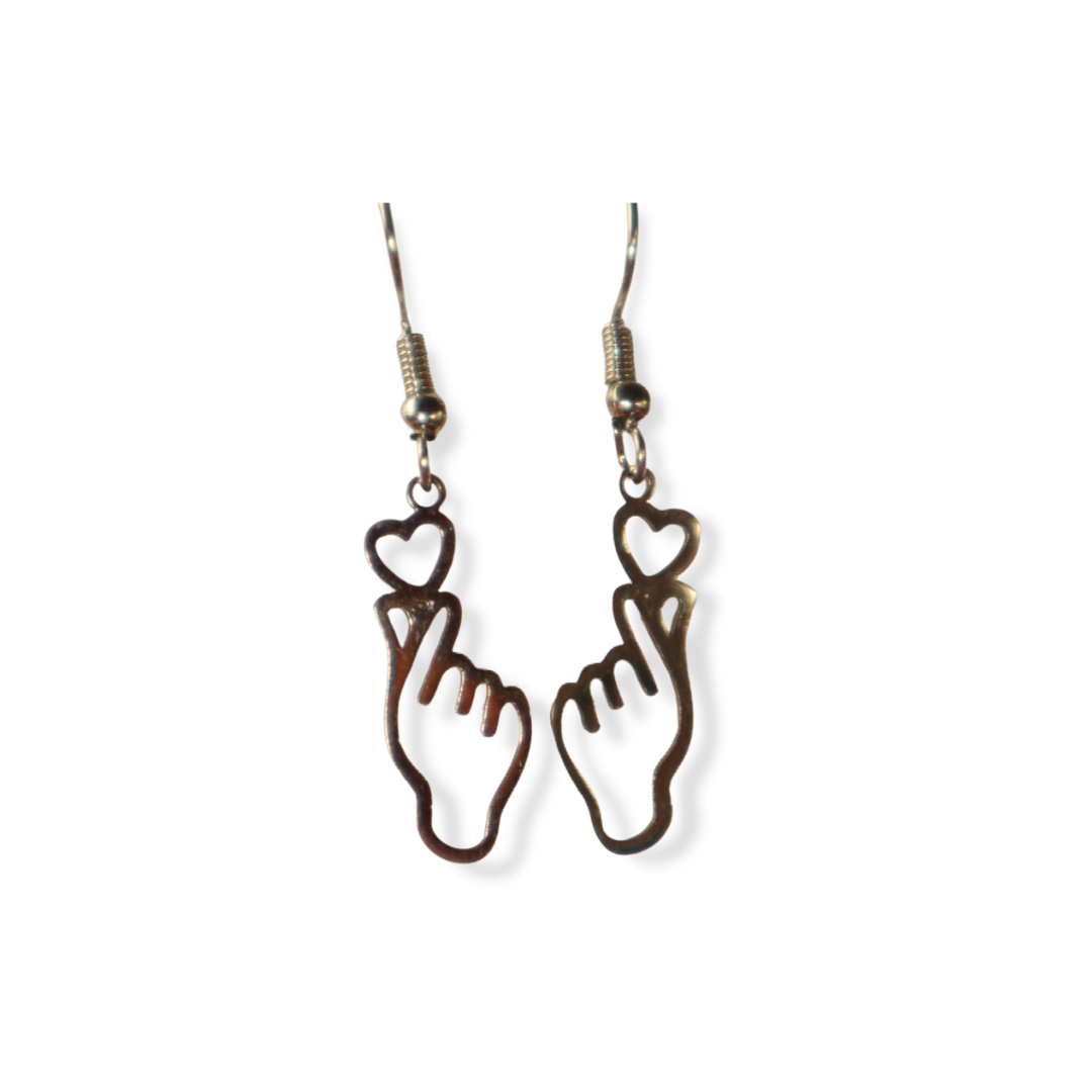 Inclusive LOVE earings | Aretes largos plata