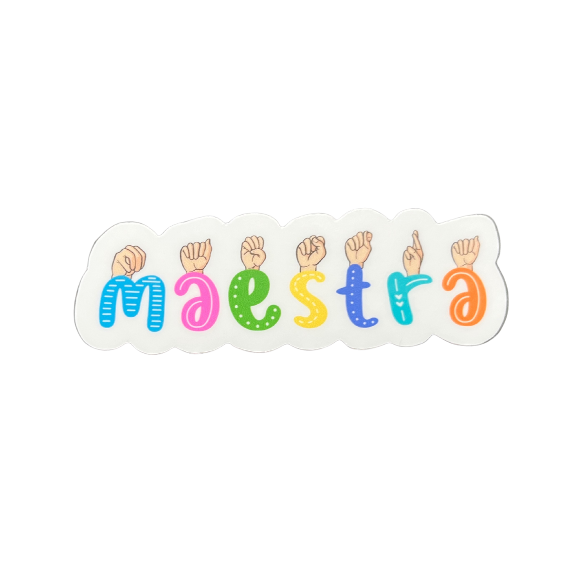 Maestra ASL | Teacher Waterproof sticker