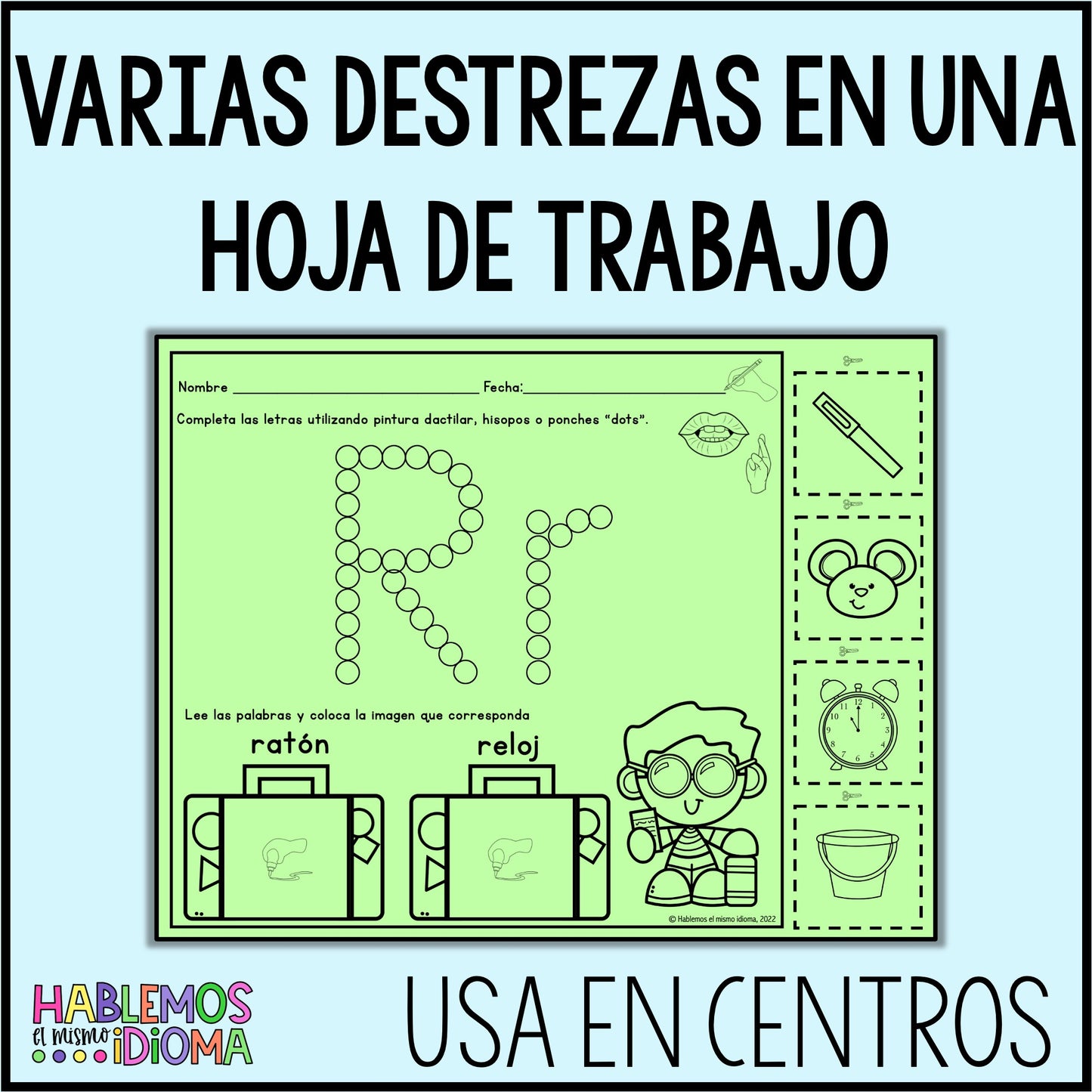 Sonido inicial del abecedario | Spanish Beginning Sound fine motor activities