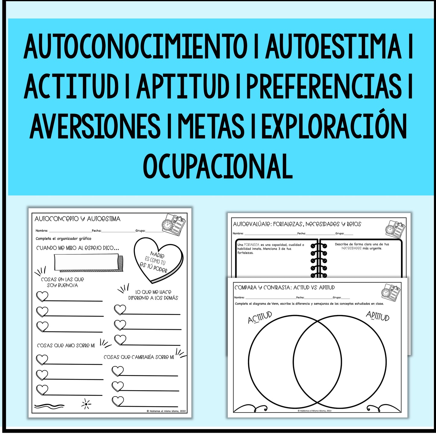 Autoconocimiento y exploración ocupacional | Organizadores y  presentación en PPT