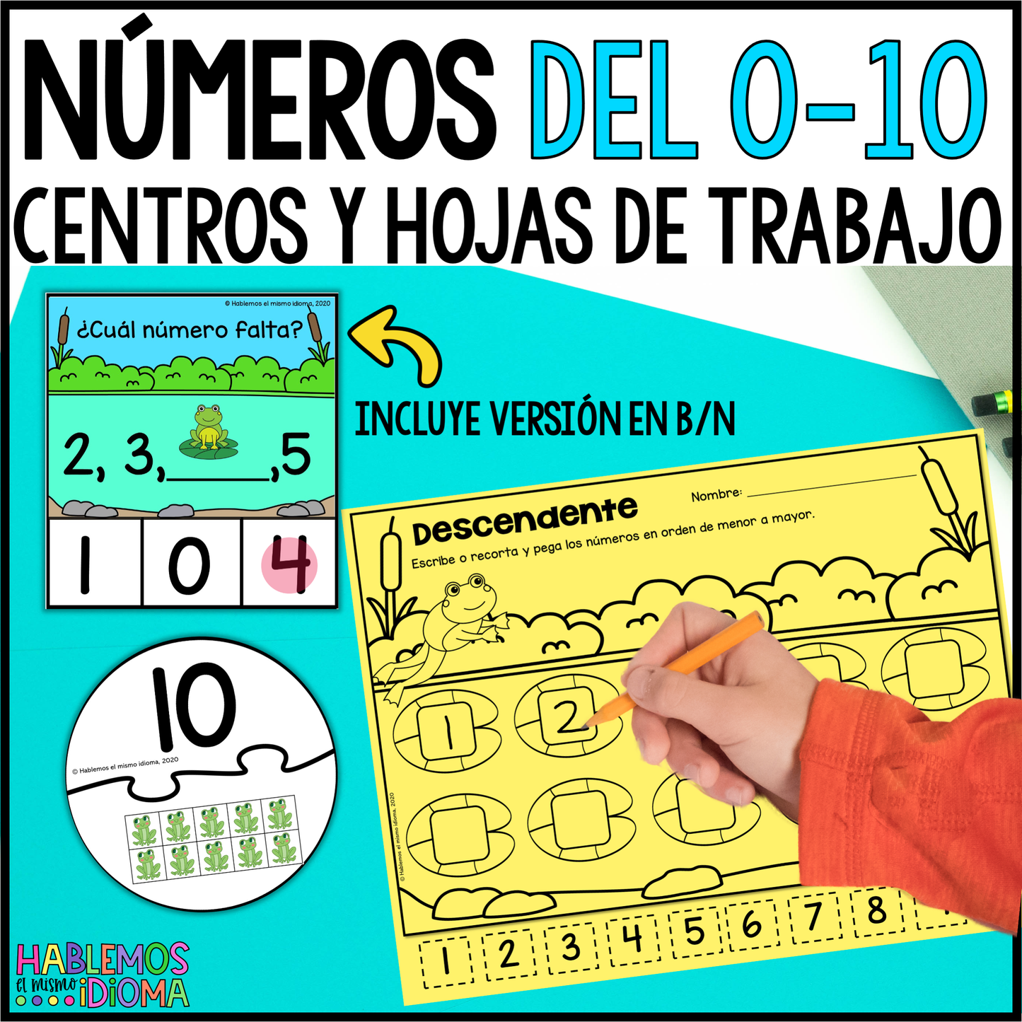 Números del 0-10 Paquete de actividades diferenciadas | ASL numbers in Spanish