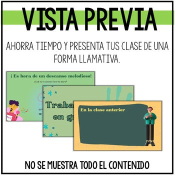 Clase diaria | Plantillas editables | Spanish daily activities