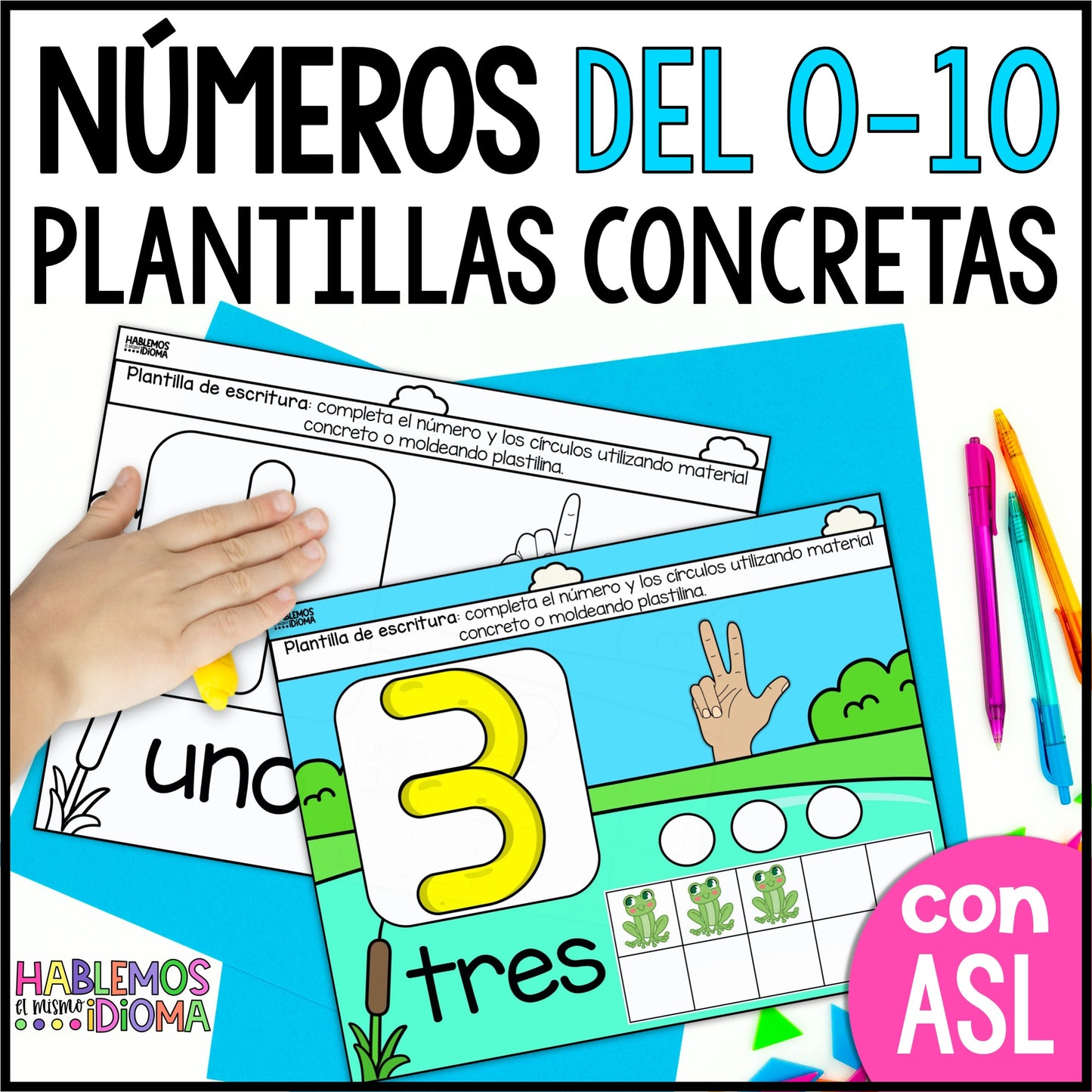 Números del 0-10 Paquete de actividades diferenciadas | ASL numbers in Spanish