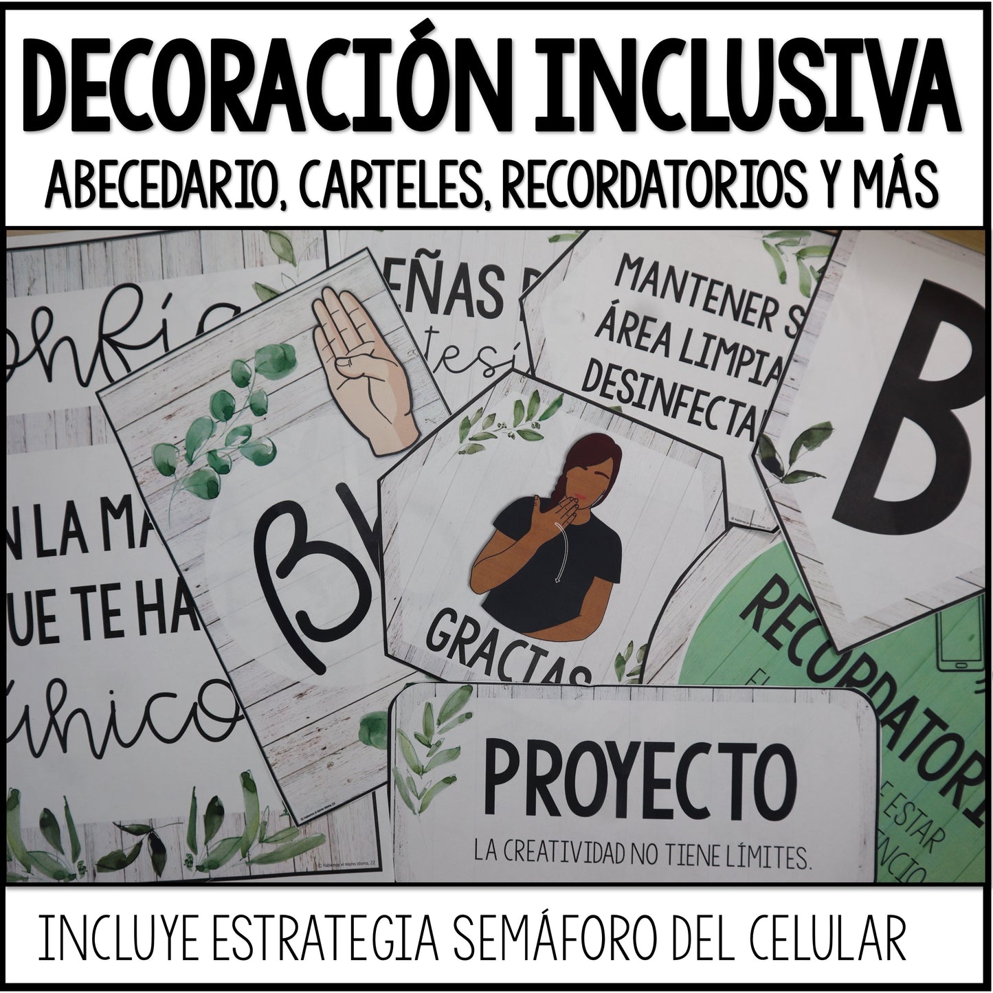 Decoración inclusiva | Abecedario, carteles recordatorios y más