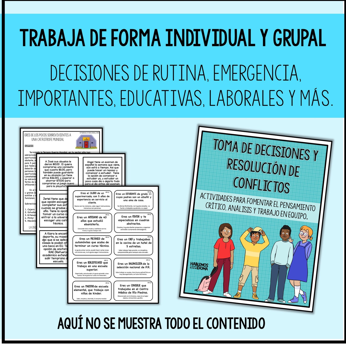 Toma de decisiones y resolución de conflictos | Presentación digital en PPT y actividades