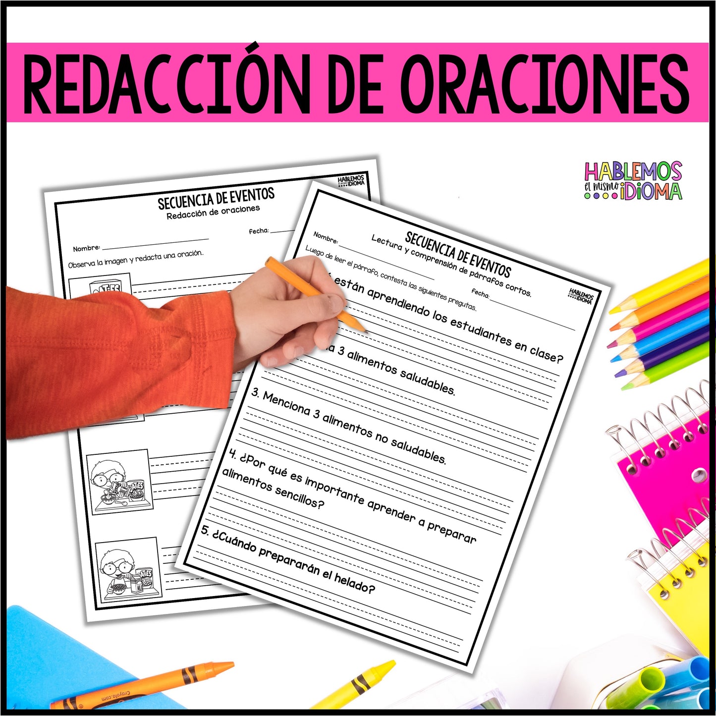 Actividades para trabajar la lecto-escritura y secuencia lógica | Preparación de alimentos