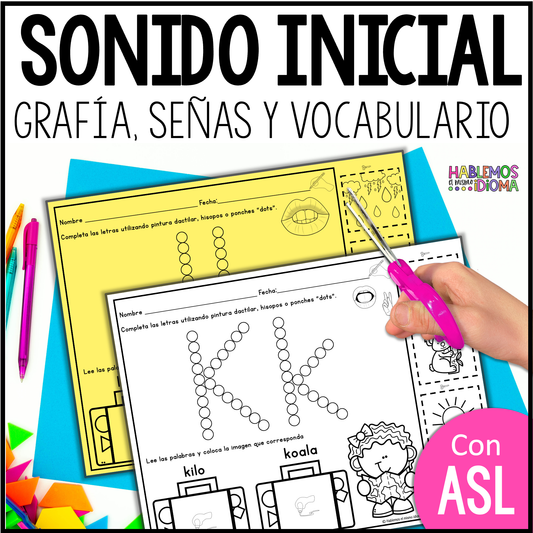 Initial sound of the alphabet | Spanish Beginning Sound fine motor activities