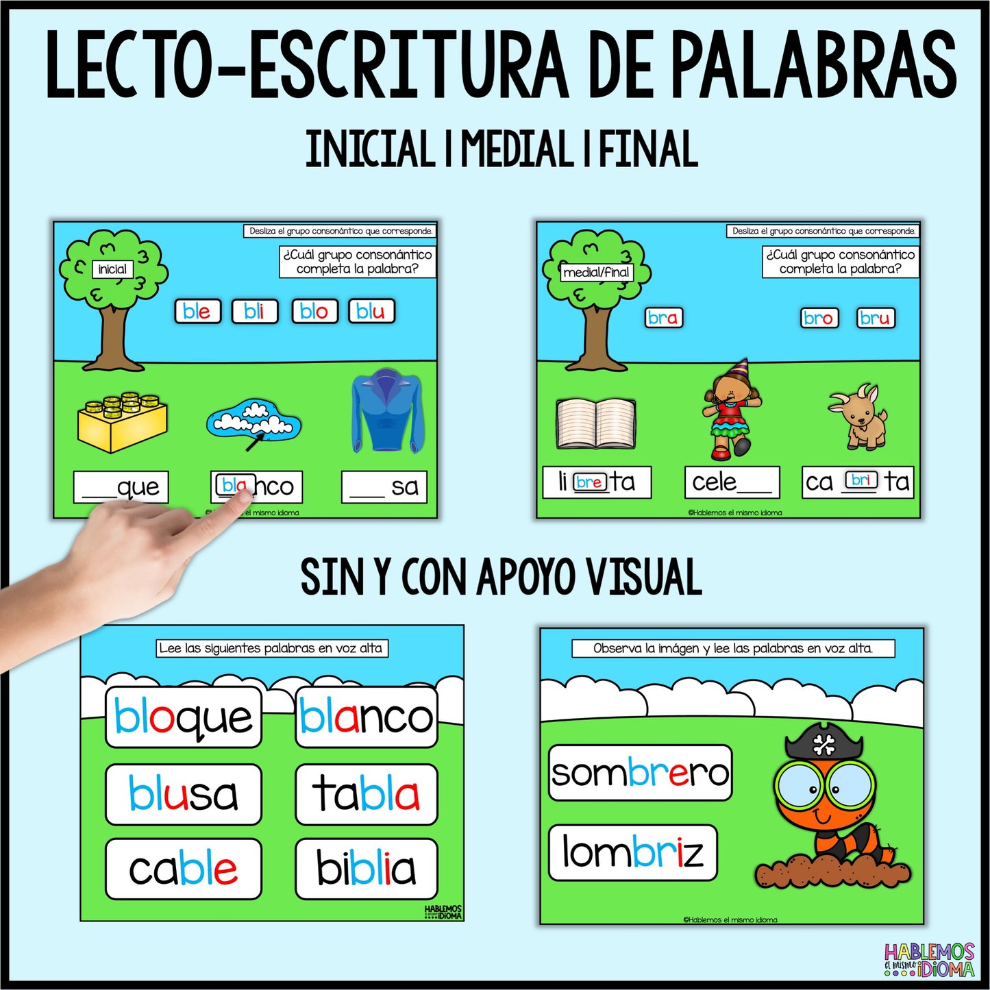 Consonant clusters bl and br