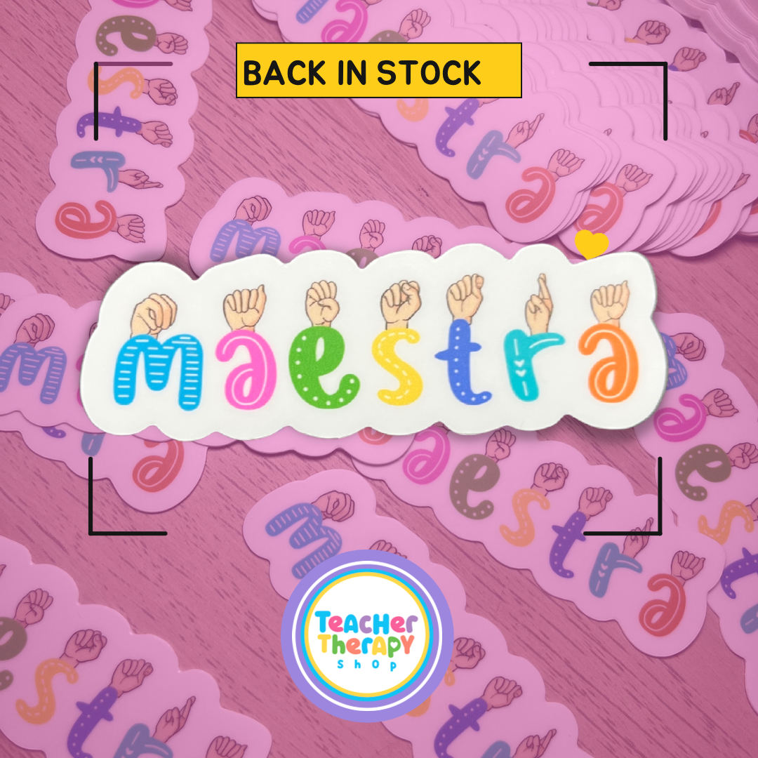 Maestra ASL | Teacher Waterproof sticker