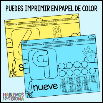 Números 0-10 en español y ASL | Spanish Numbers Playdough Mats