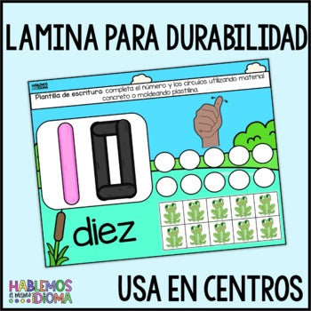 Números 0-10 en español y ASL | Spanish Numbers Playdough Mats