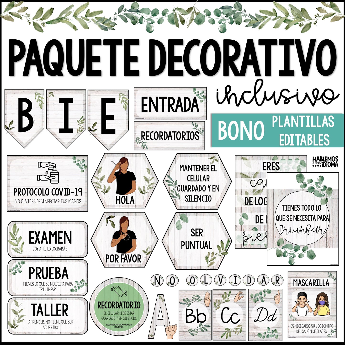 Decoración inclusiva | Abecedario, carteles recordatorios y más