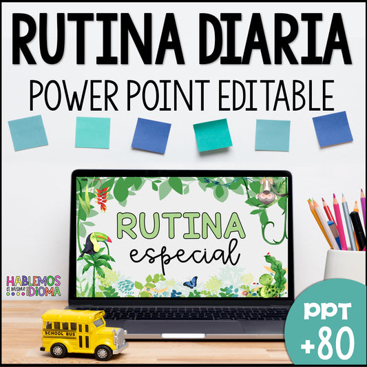 Rutina diaria editable | Calming leaves | Morning meeting in Spanish