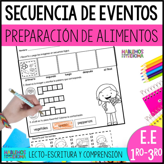 Actividades para trabajar la lecto-escritura y secuencia lógica | Preparación de alimentos