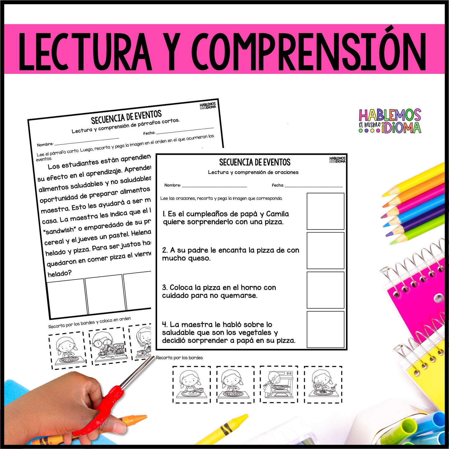 Actividades para trabajar la lecto-escritura y secuencia lógica | Preparación de alimentos